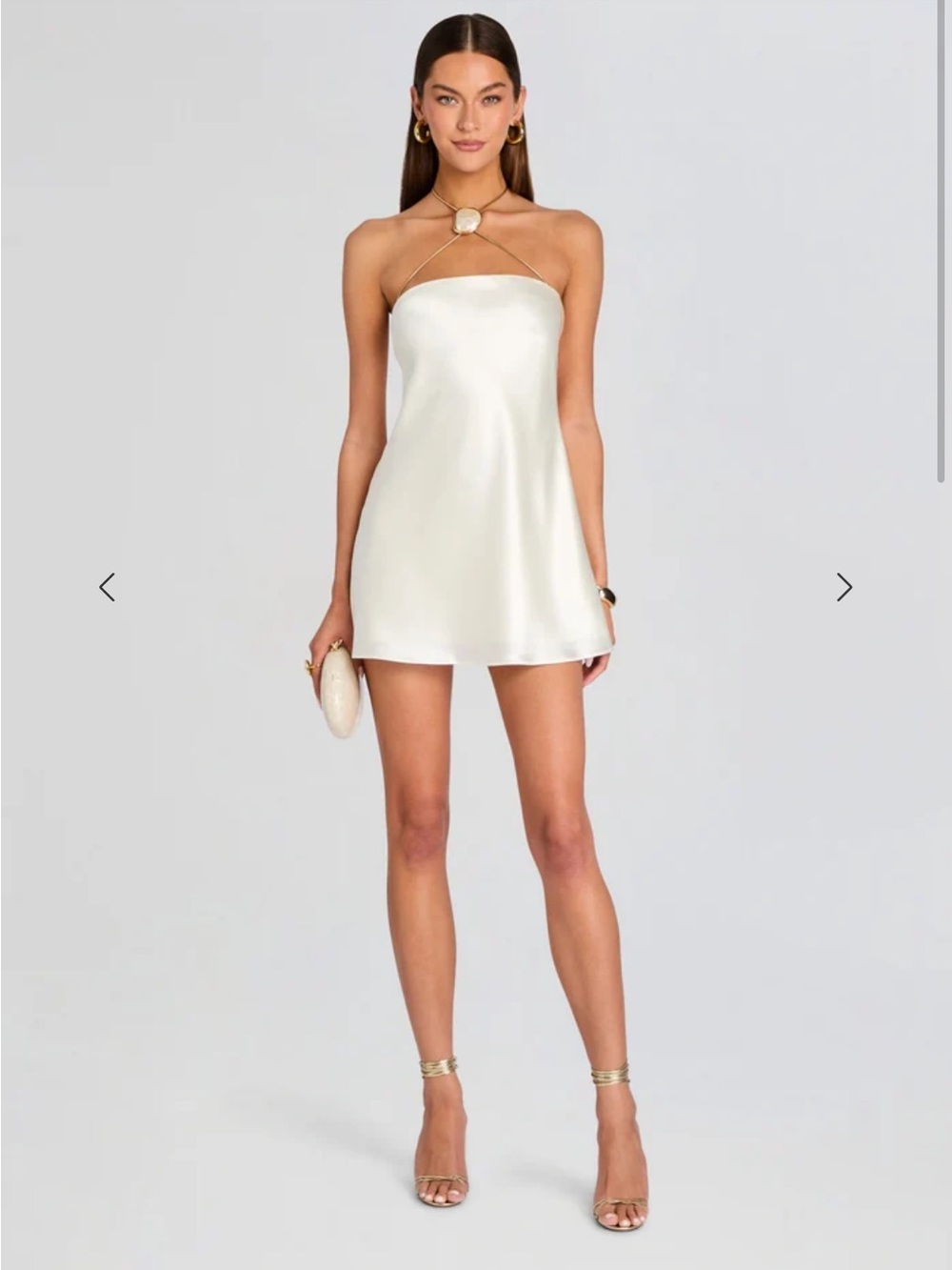 RETROFETE Ebba Gemstone Halter Mini Dress